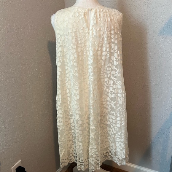 Max Studio Flowy Sleeveless Ivory Lace Dress Size Small - Picture 3 of 4